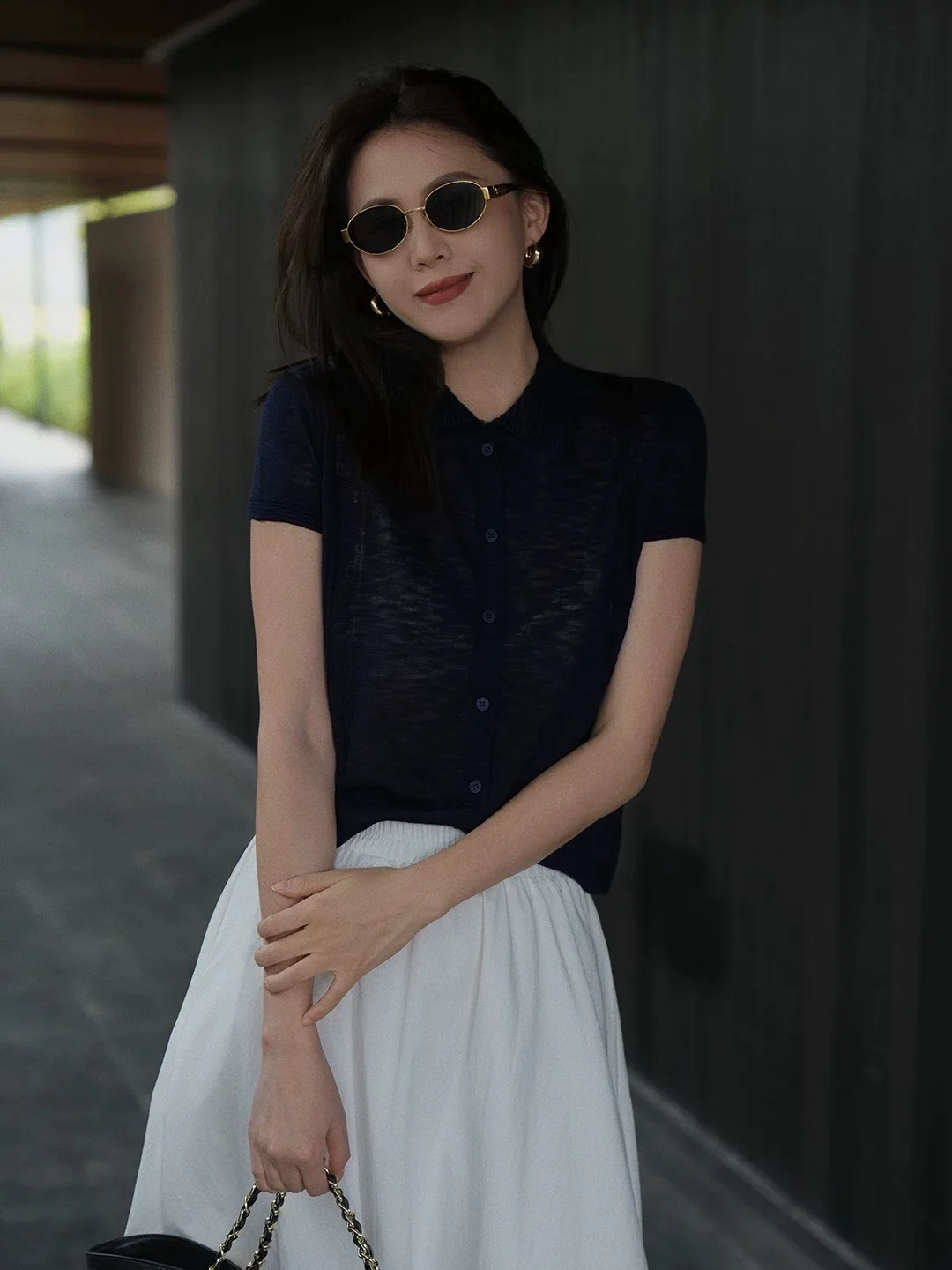 

Женский вязаный укороченный кардиган Aotuxiu с отложным воротником, легкий, элегантный, стройнящий, весна-лето, новый стиль