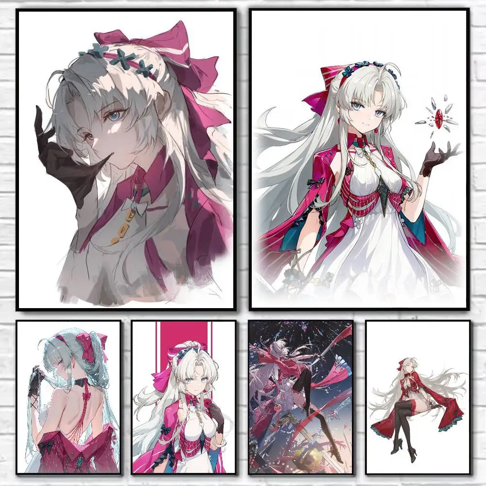 

Wuthering Waves Carlotta Poster Self-adhesive Art Waterproof Paper Sticker Coffee House Bar Room Wall Decor