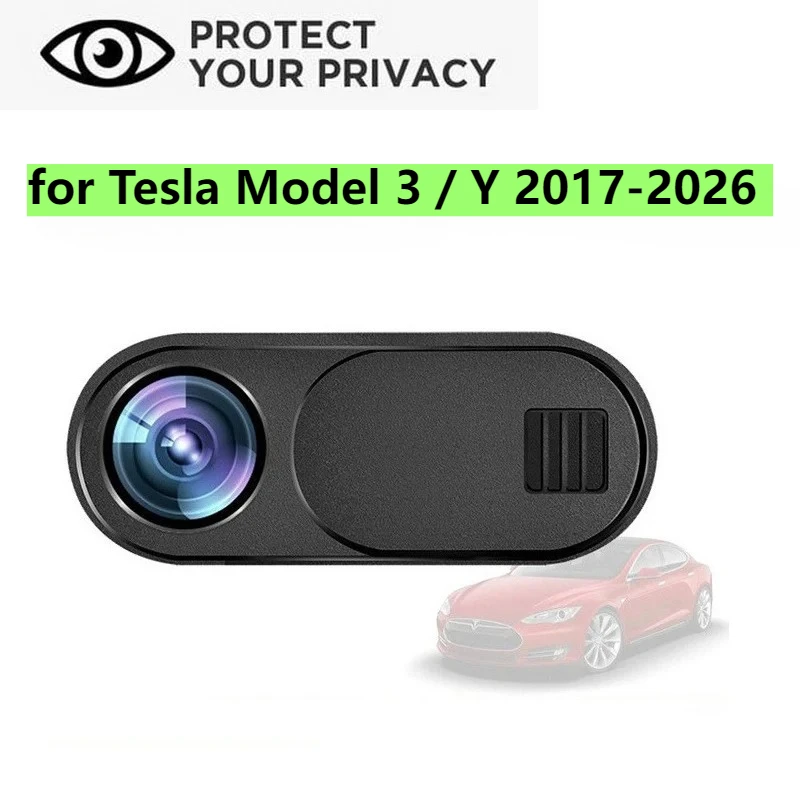 Protector de Privacidad para Cámara de Tesla Model Y Juniper 2026 2025, Cubierta Blanca de PC para Cámara Web, Bloqueador Deslizante, Accesorios para Model 3 2023