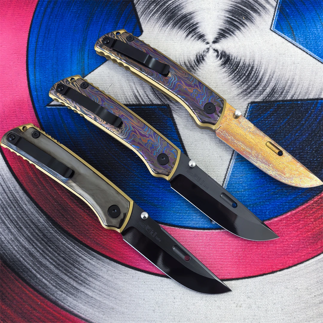 DLC Coated VG10 Steel Pocket Folding Knife Titanium Alloy Handle Outdoor Camping Fishing Hiking Emergency Rescue EDC Carry Tool