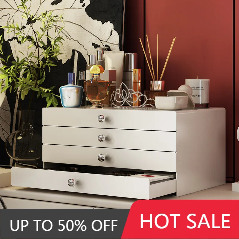 Metal Makeup Organizer Multi-layer Drawer Cosmetic Box Large Capacity Household Desktop Dressing Storage Boxes Accessories