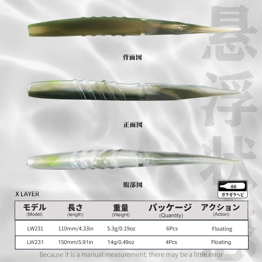 Hunthouse Rattlesnake Soft Lure With Rattles 110mm/5.3g 150mm/14g PVC Materal Lerrue For Fishing Pike Bass Silicone Lure Fish