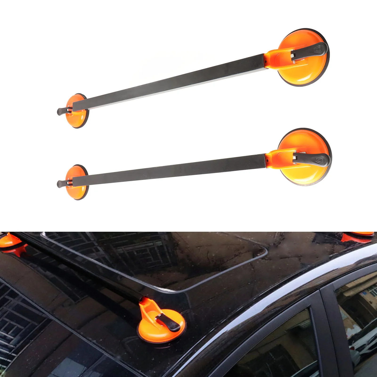 

2 Pcs 36.22 Inch Car Roof Rack Cross Bars(Square Steel Tube) -Suction Mount Rooftop Cargo Luggage Carrier Universal for Vehicles