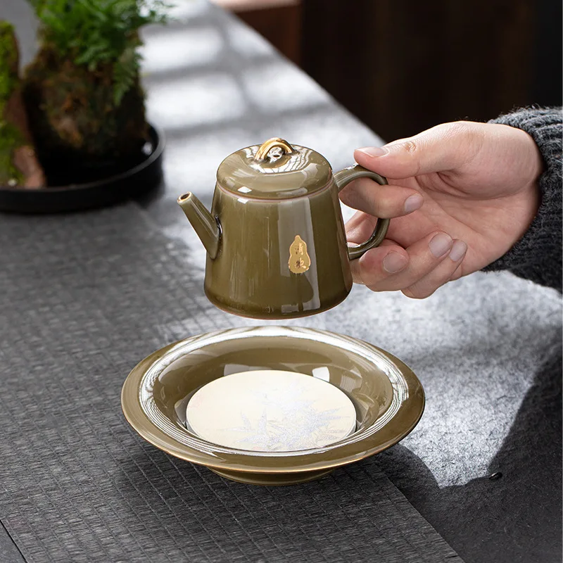 999Pure Silver Kung Fu Tea Set Full Set Gilt Silver Master Cup Tea Cup Fair Cup Teapot Set Wholesale Gift