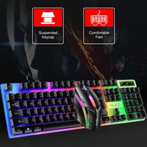 Mouse and keyboard with Rainbow Rainbow, Floating Keycap, strong, wear resistant, comfortable sensation, business office keyboard 12 Main Sales Mouse and Keyboard - №9