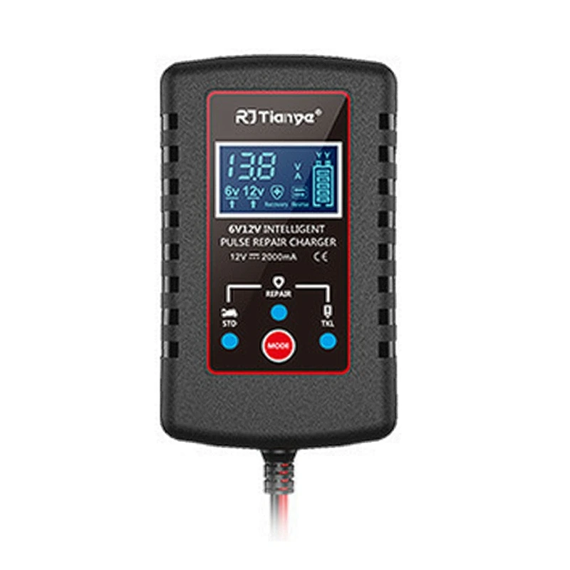

RJTIANYE 6V 12V Fully Automatic Smart Charger 2A High Power Portable Car Motorcycle Battery Charger For Battery Charging