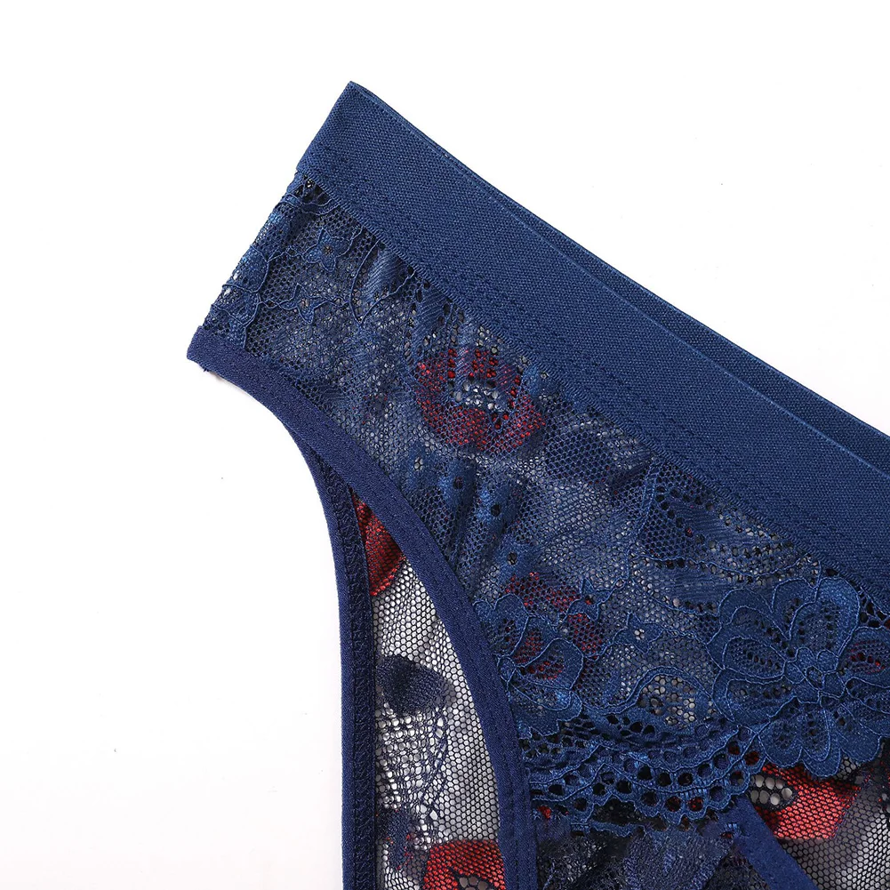 

Transparent Printed Men Jacquard Lace Hollow Out Pouch Underwear Briefs Sissy Exotic Lingerie Shorts Breathable