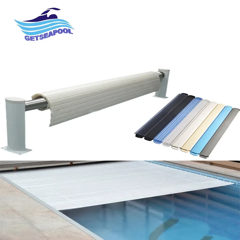 Copertura per piscina elettrica di sicurezza Copertura per piscina automatica per esterni a doghe in materiale PC con telecomando