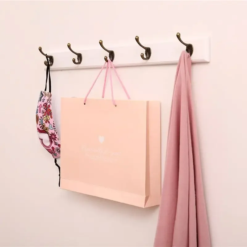 Black Wood Wall Hook Hanging Coat Rack for Bathroom Kitchen Bedroom Hallway Coat Clothes Holder 26307529