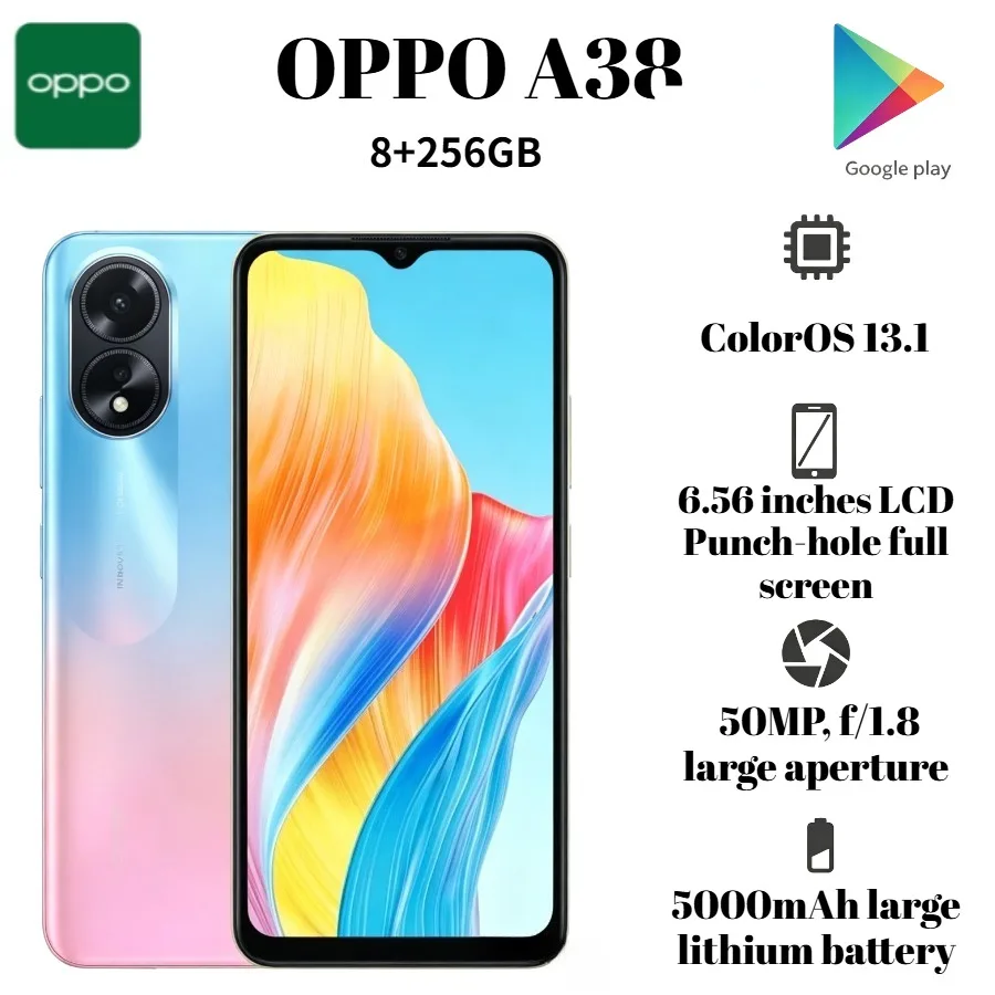 All colors are sold out.！！ OPPO A38 Global Version 4G Smartphone 6.56 Inch HD Display Long Standb