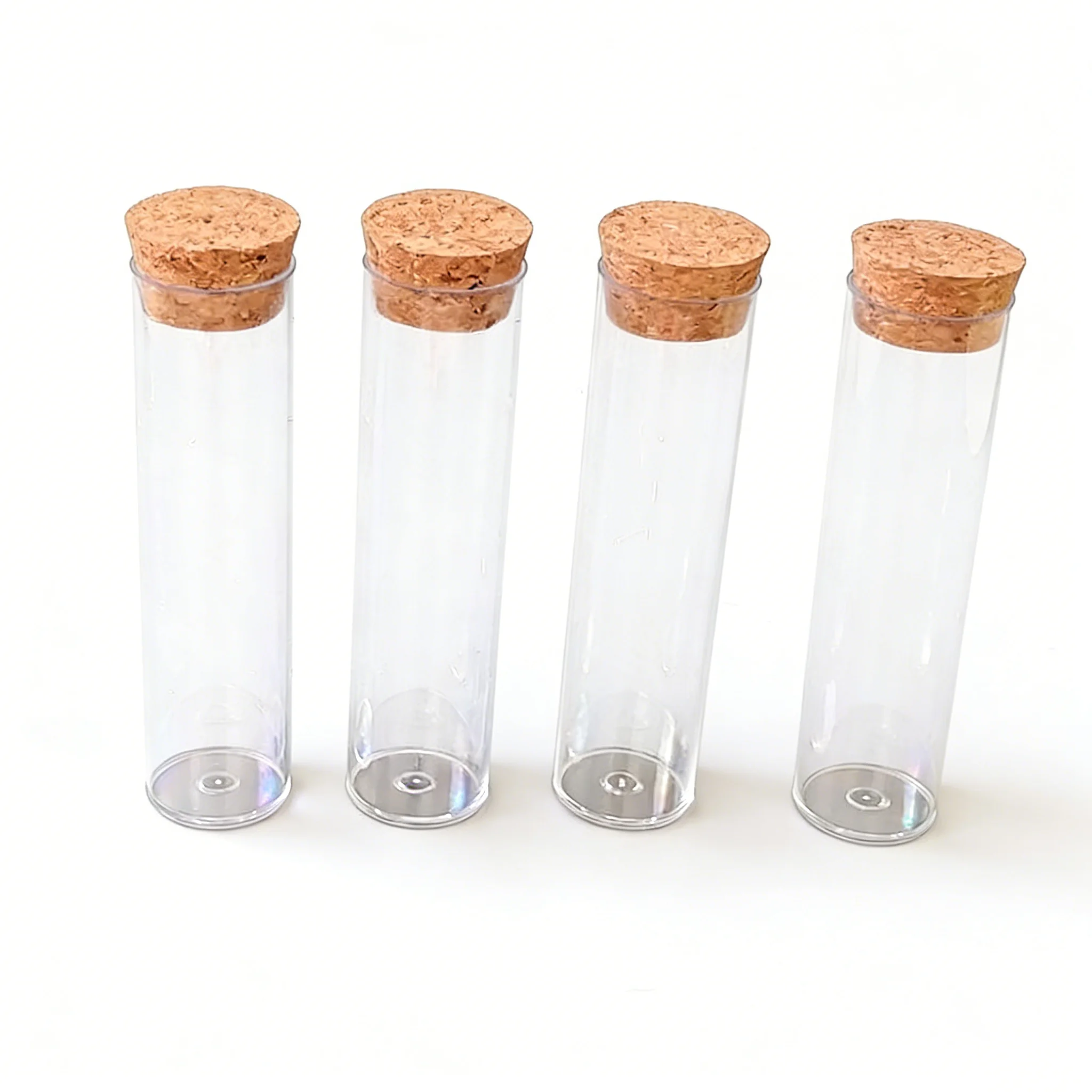 Tube à essai astronomique plat en plastique avec bouchon en liège, tube de laboratoire pour thé, mouche des fruits, 25x95mm, 20 pièces par lot