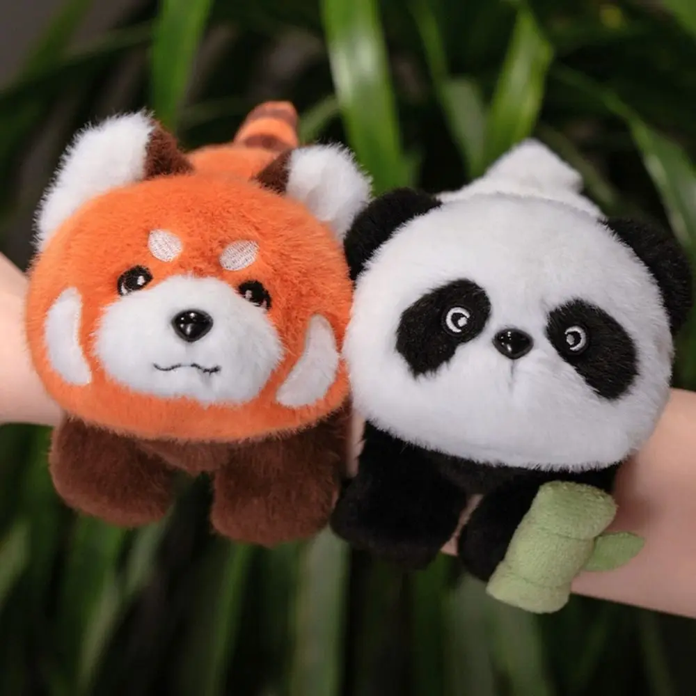 Simulation Slap Bracelet Series Raccoon Cute Doll Plush Doll Slap Bracelet Soft Wrist Style Panda Plush Wrist Band Home Decor