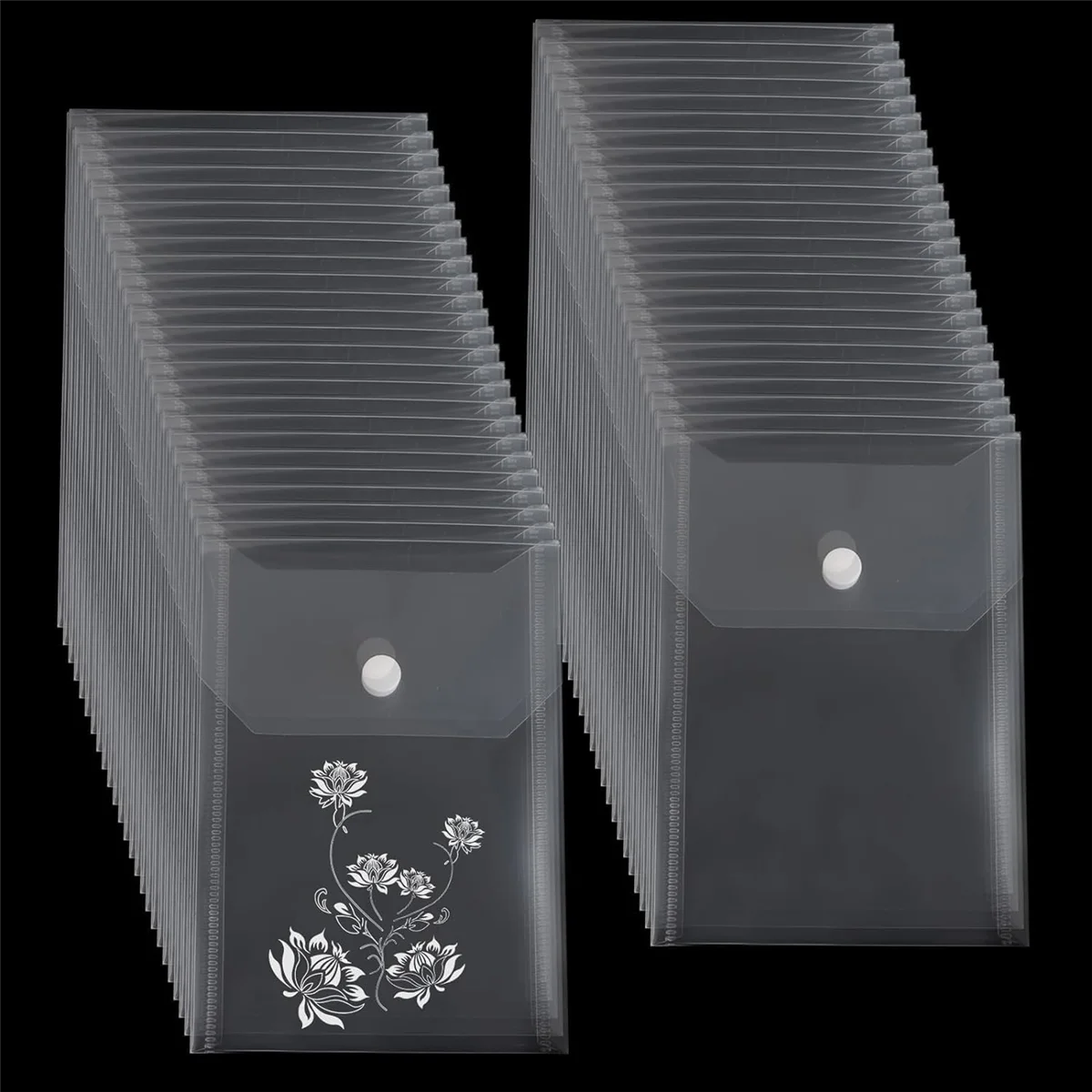 Populaire 50-pack stempel- en matrijzenopslag, transparant, 4,72 x 6,69 inch waterdichte matrijzenopslag enveloppen, hersluitbaar en herbruikbaar