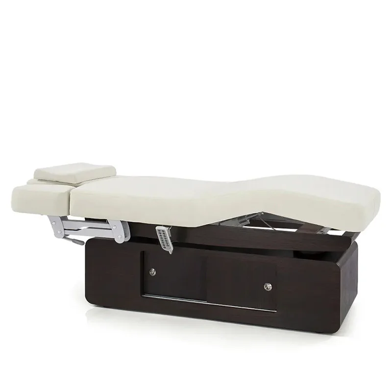 The latest fashionable style white wooden base with storage massage table can be used in a variety of scenarios