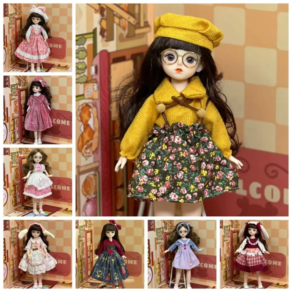 1/6 SD 30cm Bjd Doll with Clothes Attractive Eyes Long Hair Princess Dress Up Dolls with Wig Make Up High Heel