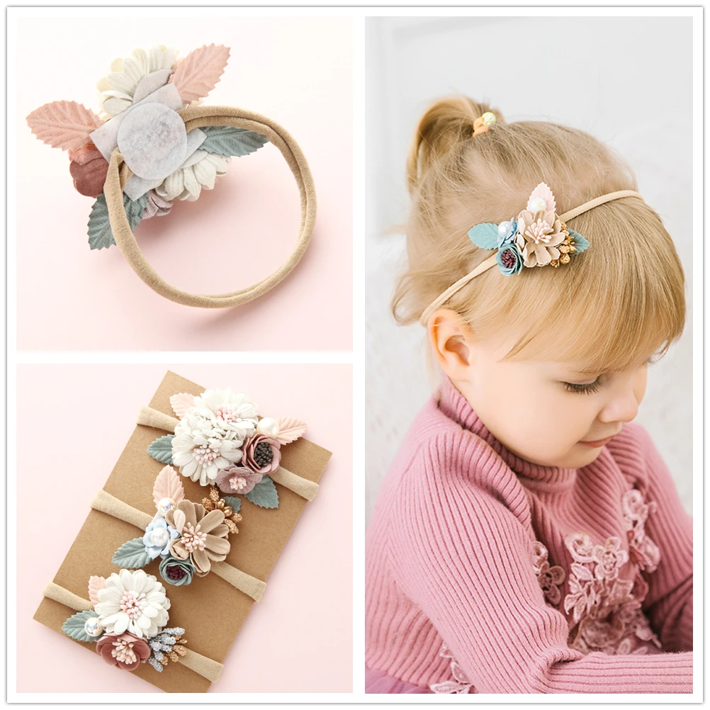 Baby Mädchen Stirnband Nettes Baby Elastisches Haarband Neugeborenen Kopf Blume Kleinkind Stirnband Mode Blumen Kopfbedeckung Kinder Zubehör