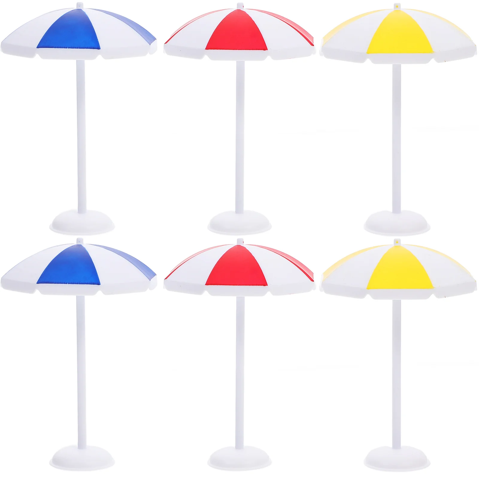 6 pezzi in miniatura ombrellone da spiaggia parasole decorativo per casa delle bambole acquario terrario scena dell'oceano artigianato decorazione dell'home office mini