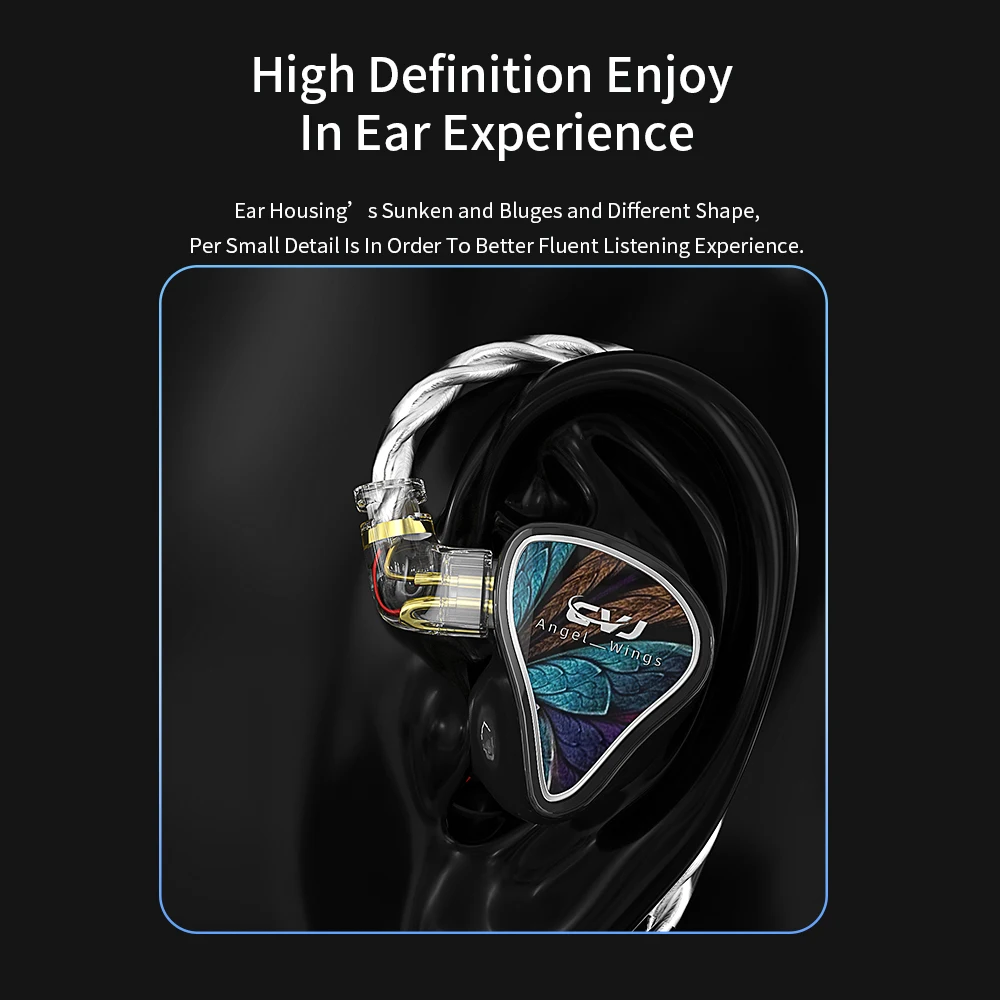 Проводные наушники CVJ с крыльями ангела, штекер 3,5 мм, IEM гарнитура, спортивные наушники для бега, караоке, HIFI монитор, 1DD наушники CSK CSN MIRROR