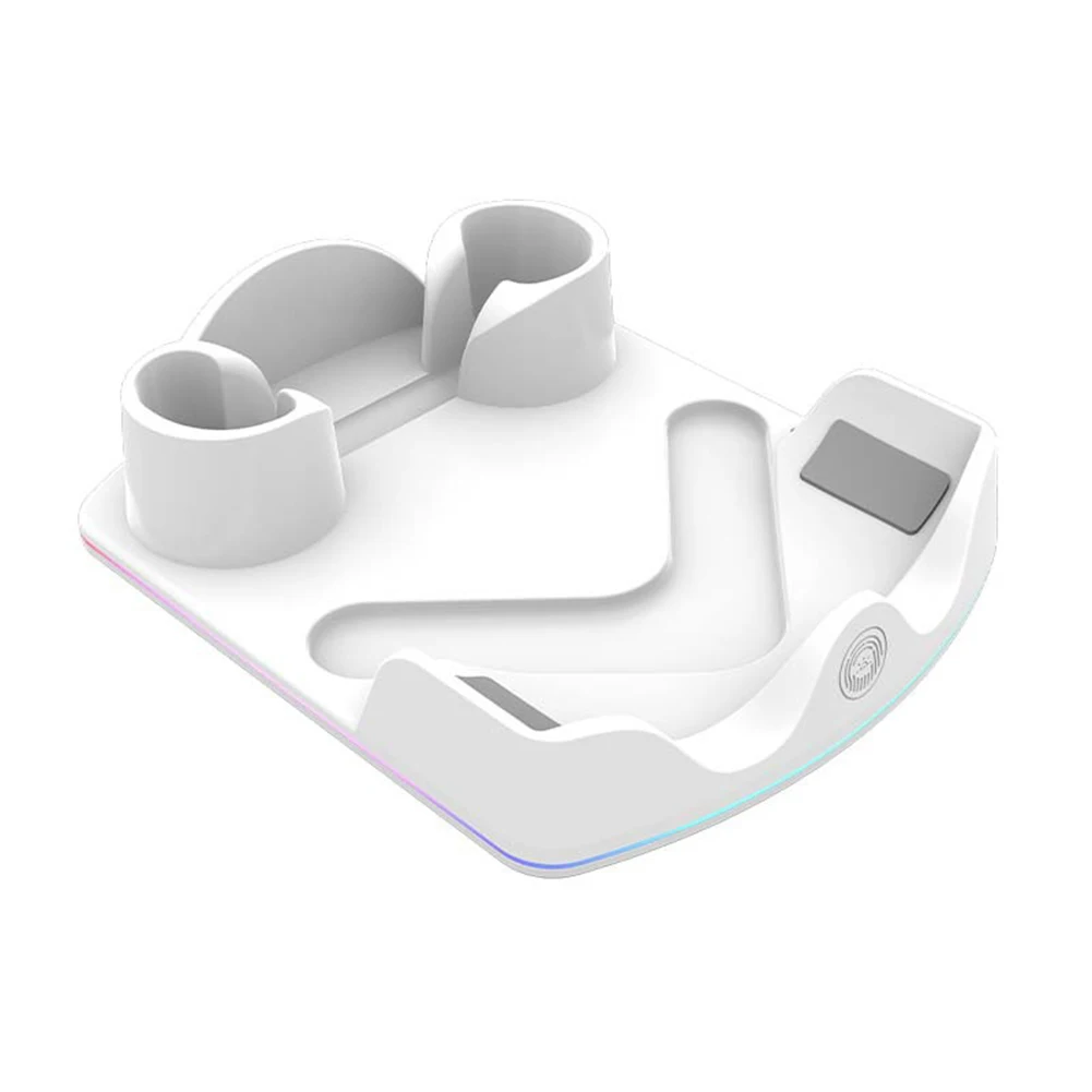 قاعدة شحن لحامل شحن Meta Quest 3S مع حامل عرض سماعة الرأس RGB Light وحامل وحدة التحكم