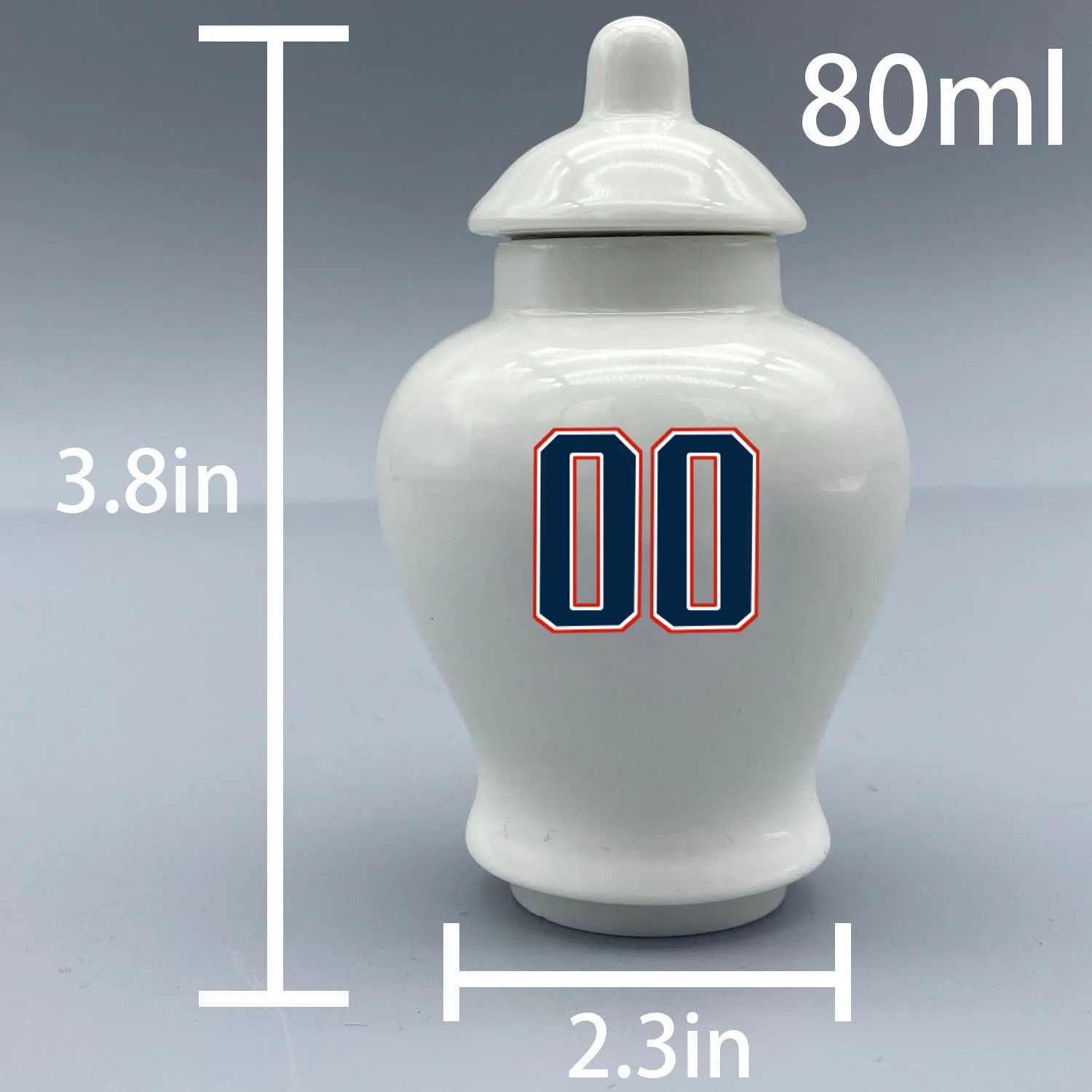 Mini Urn for New England Patriots-themed Logo Urn.Please send me the customization information - name/date and number on the urn