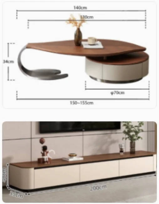 Modern Solid Wood Leaf Rock Board Tea Table for Living Room Home Decor Small Space Design Irregular Creative Light Luxury