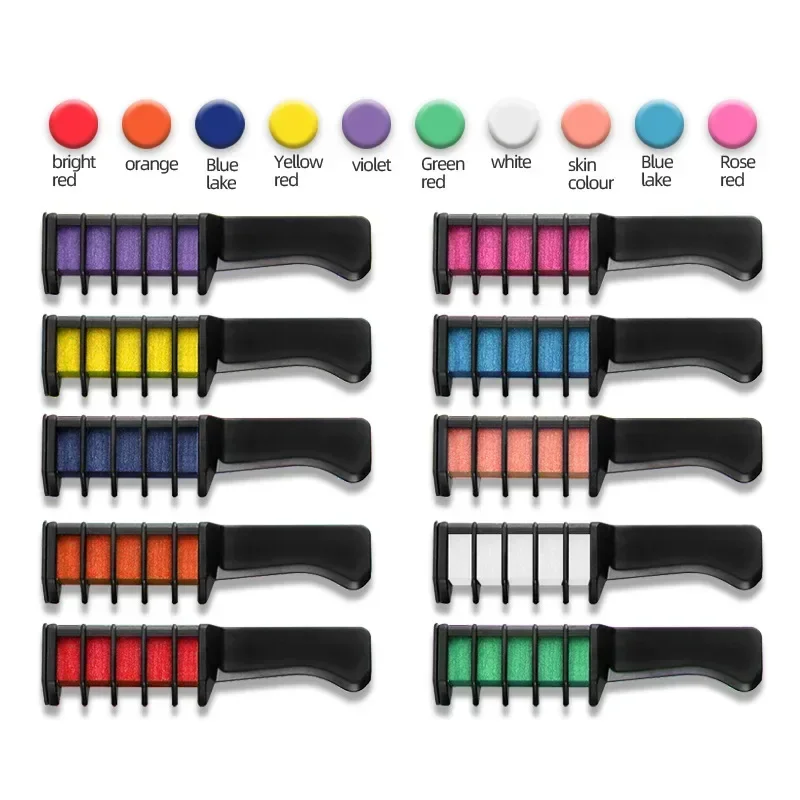 10/1pc Colorful Hair Color Chalk For Hair Fashion Colored Mascara Chalks To Dye Hair Instant Temporary Chalk to Paint Hairs Girl