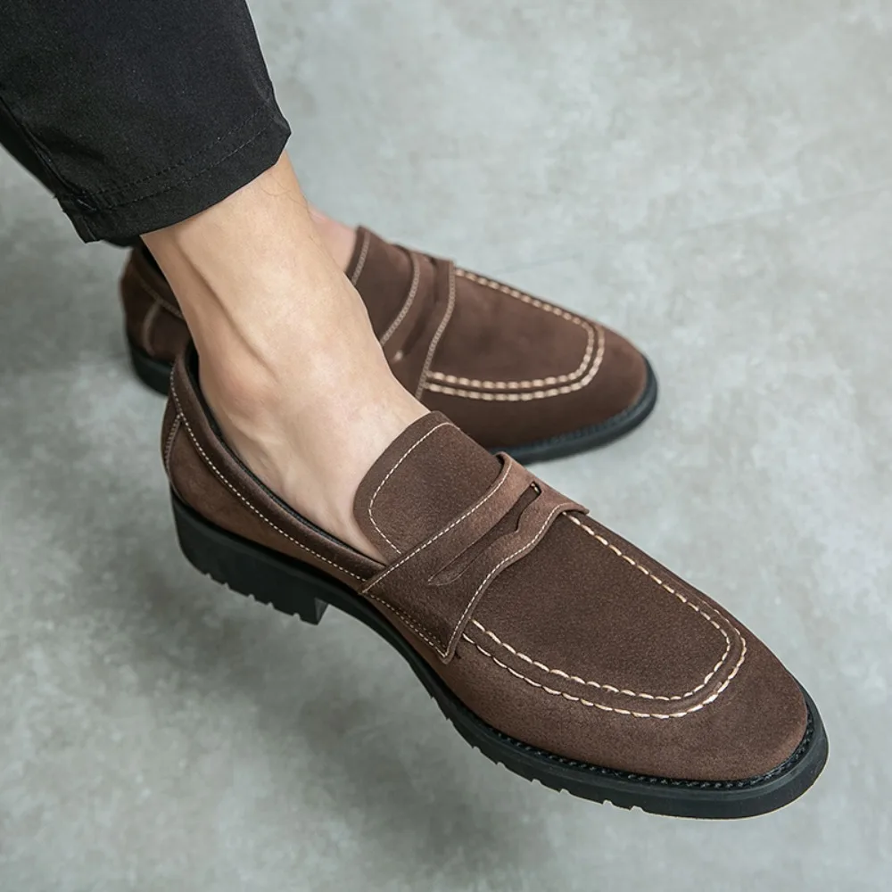 Men's Loafers Versatile Men's Loafers, Slip-On Casual Shoes Without Laces, Lightweight Slip-On Shoes for Commuting and Dating