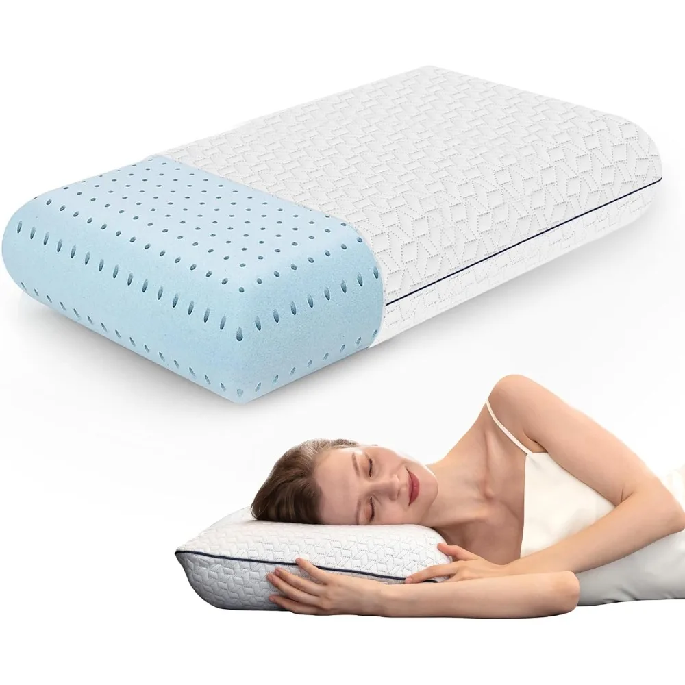 

Гелевая подушка из пены с эффектом памяти-стандартный размер-вентилируемые, высококачественные подушки для кровати из вискозы, изготовленные из бамбукового наволочки, охлаждающие,