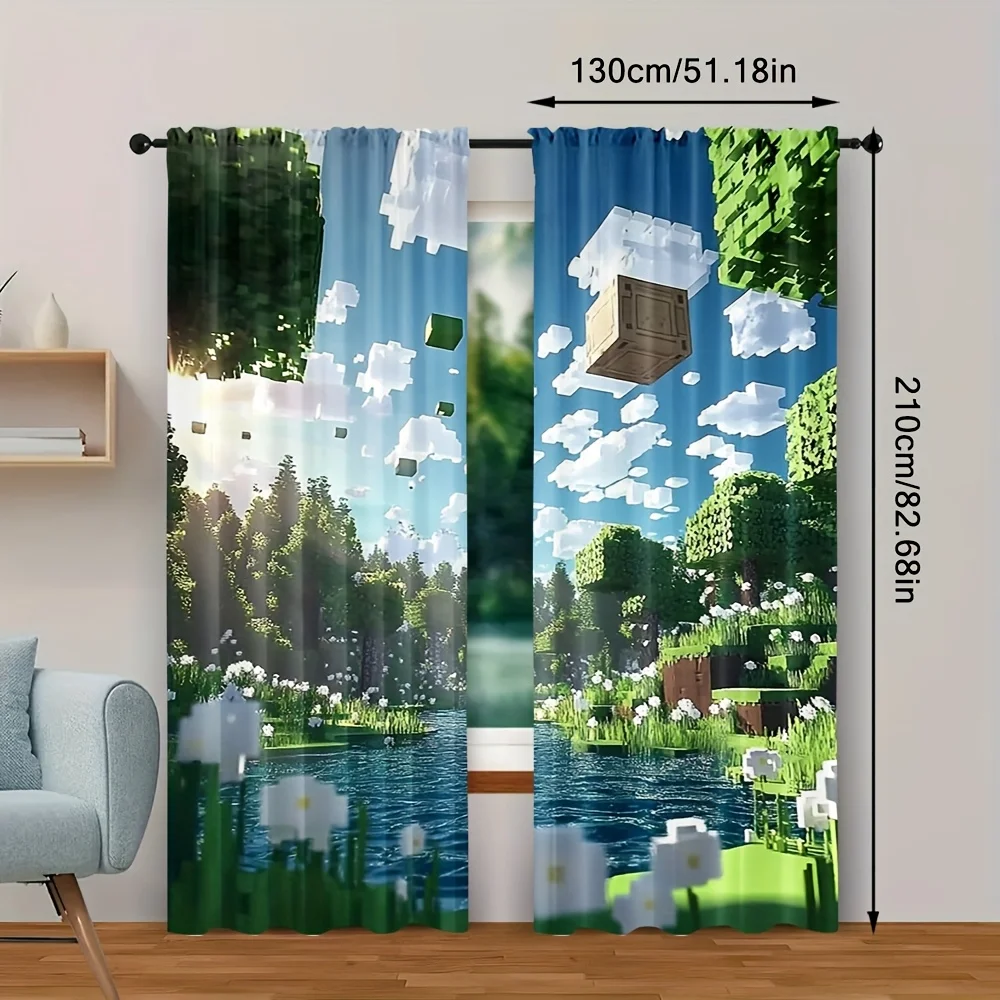 3D spatial pattern printed curtains, Christmas decorations, bedroom and living room decoration, home decoration, room decoration