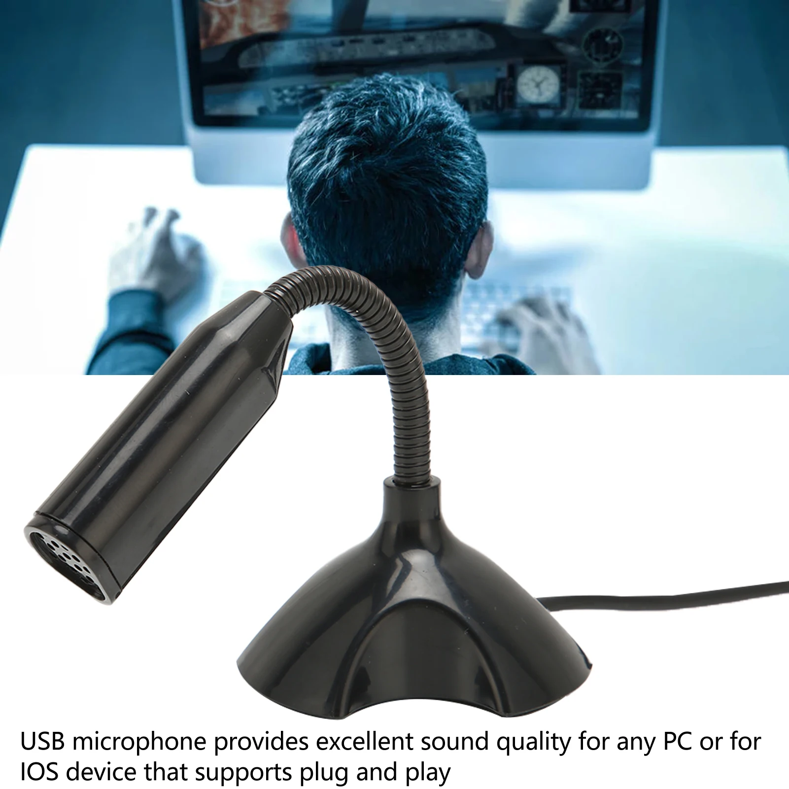 USB Microphone Professional Omnidirectional Noise Cancelling Desktop Condenser Conferencing Microphone USB Desktop Microphone
