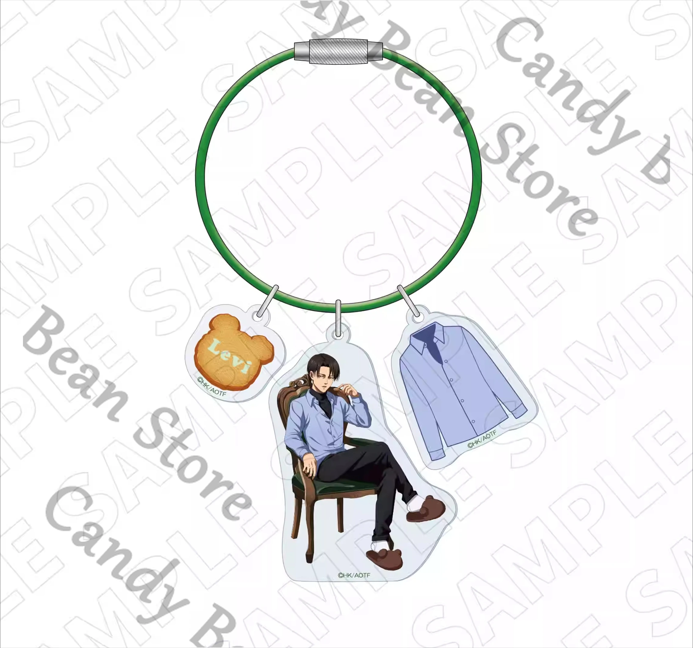 

Genuine Anime Attack on Titan Levi Ackerman 3 O'clock Cosplay Acrylic Keychain Cartoon Keyring Pendant Badge Emblem Brooch Gift