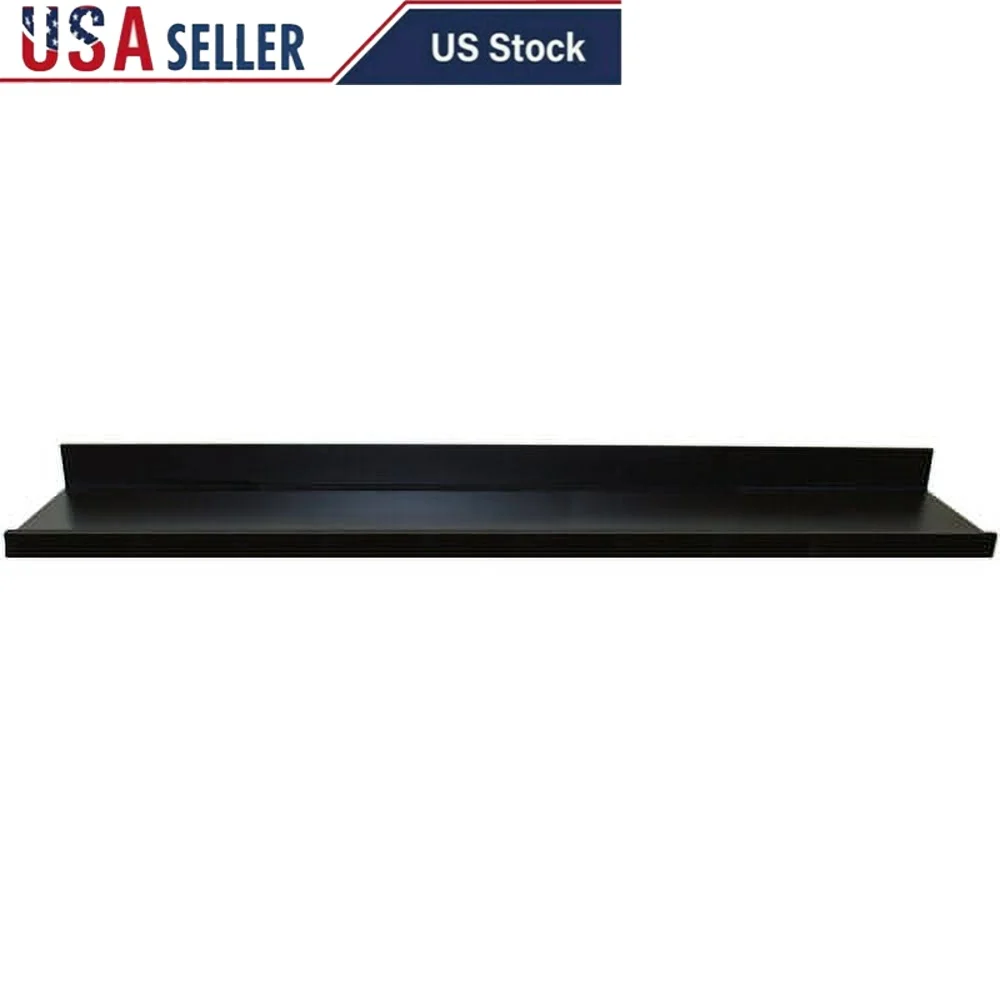 

60 Inch Black Floating Wall Shelf Picture Ledge Sturdy Wood Display Shelf Easy Installation Versatile Home Decor Indoor Use