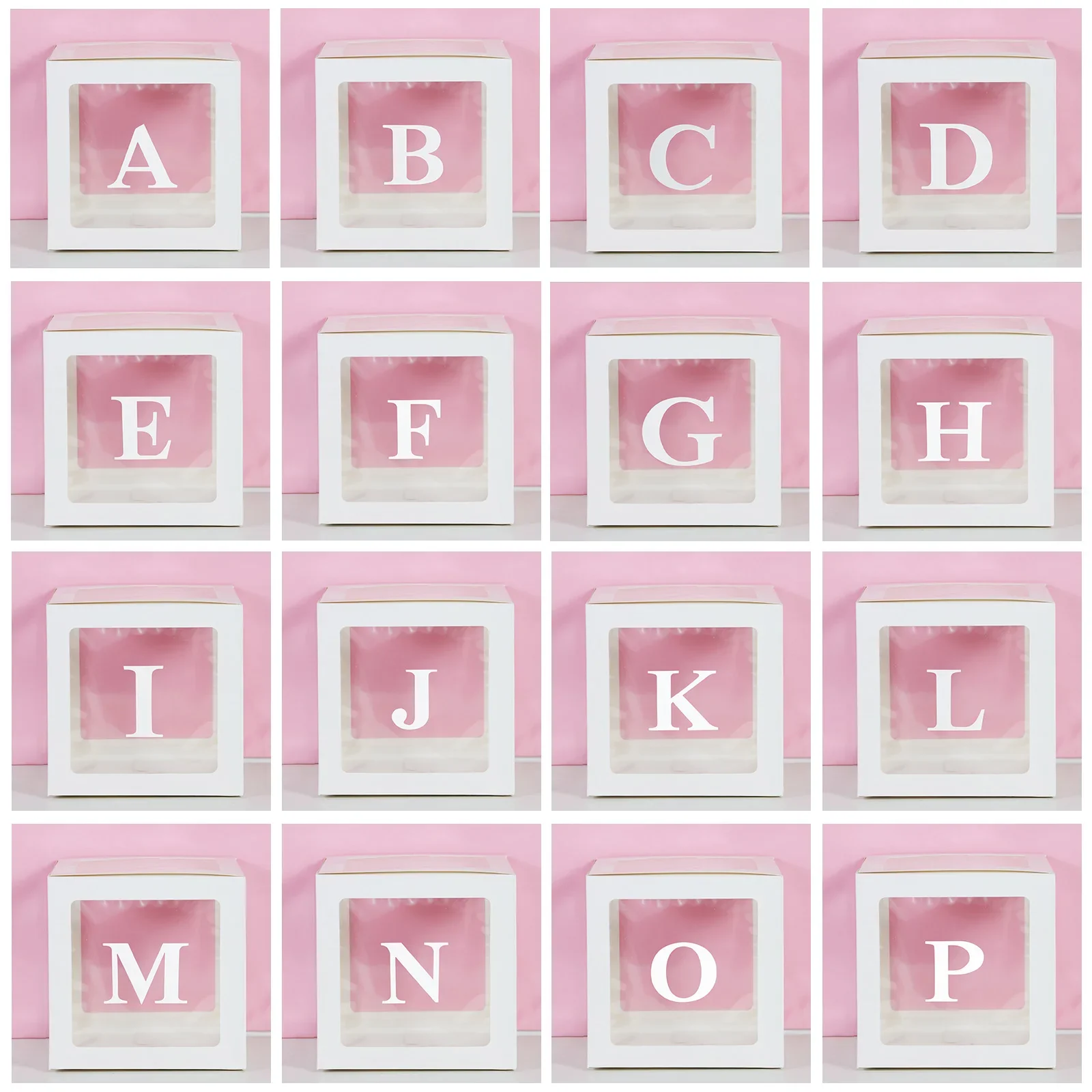 Transparent Letter Balloon Box Baby Shower Decorations Happy Birthday Wedding EID Decor 1st Birthday Party Supplies Balloon Box