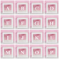 Transparent Letter Balloon Box Baby Shower Decorations Happy Birthday Wedding EID Decor 1st Birthday Party Supplies Balloon Box