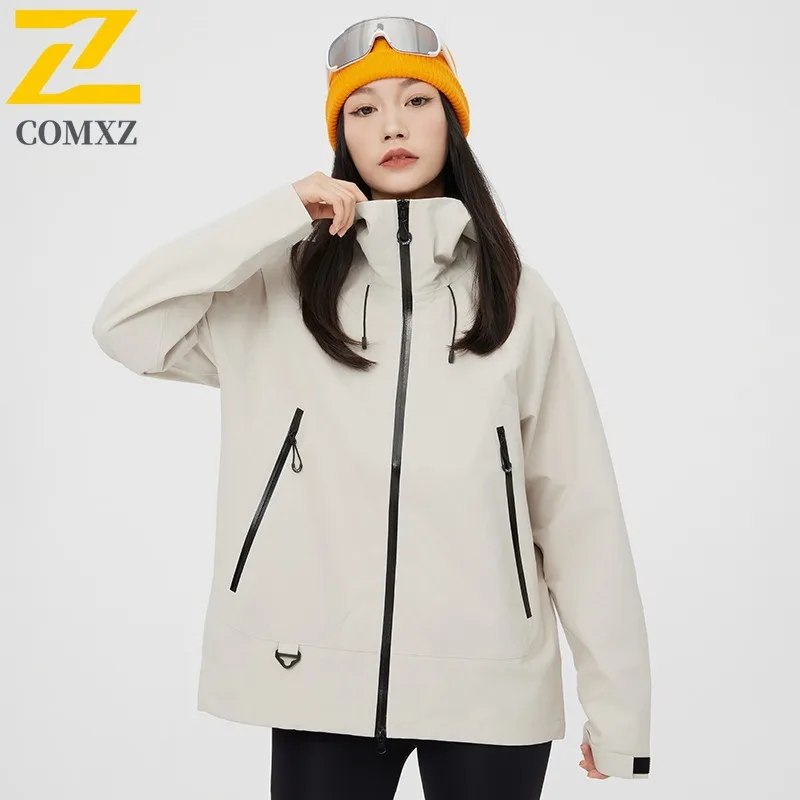 

COMXZ 2025 Outdoor Hard Shell 3-in-1 Down Jacket Unisex Professional Outdoor Cycling Hiking Windproof Hooded Down Coat Ski Wear