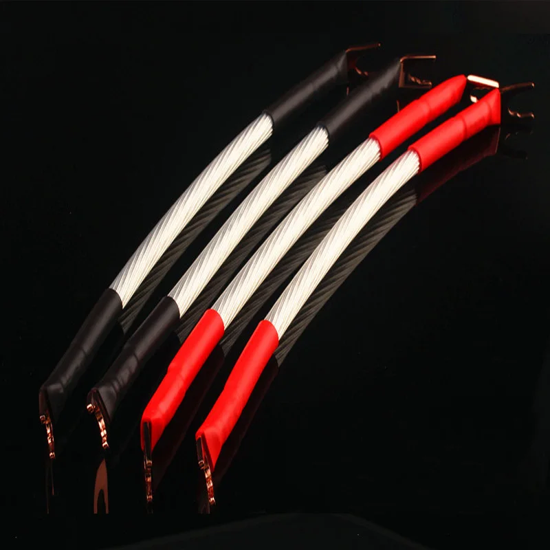 

4pcs Speaker Bridge/Jumper Audio Cable 5N OCC Silver Plated Jumper Bridge Cable Y Spade to Y Spade Plug speaker jumper wire