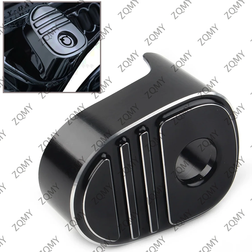 

Black Motorbike Tri-Line Ignition Switch Cover #6985 For Harley Touring Bagger Electra Glide Street Glide FLH 2014-2022 Aluminum