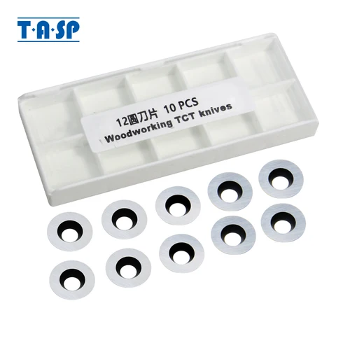 TASP 초경 삽입 밀링 커터 12mm 라운드 10pcs Woodturning 도구 Hollowers 칼 나무 선반 척 터 닝 머신
