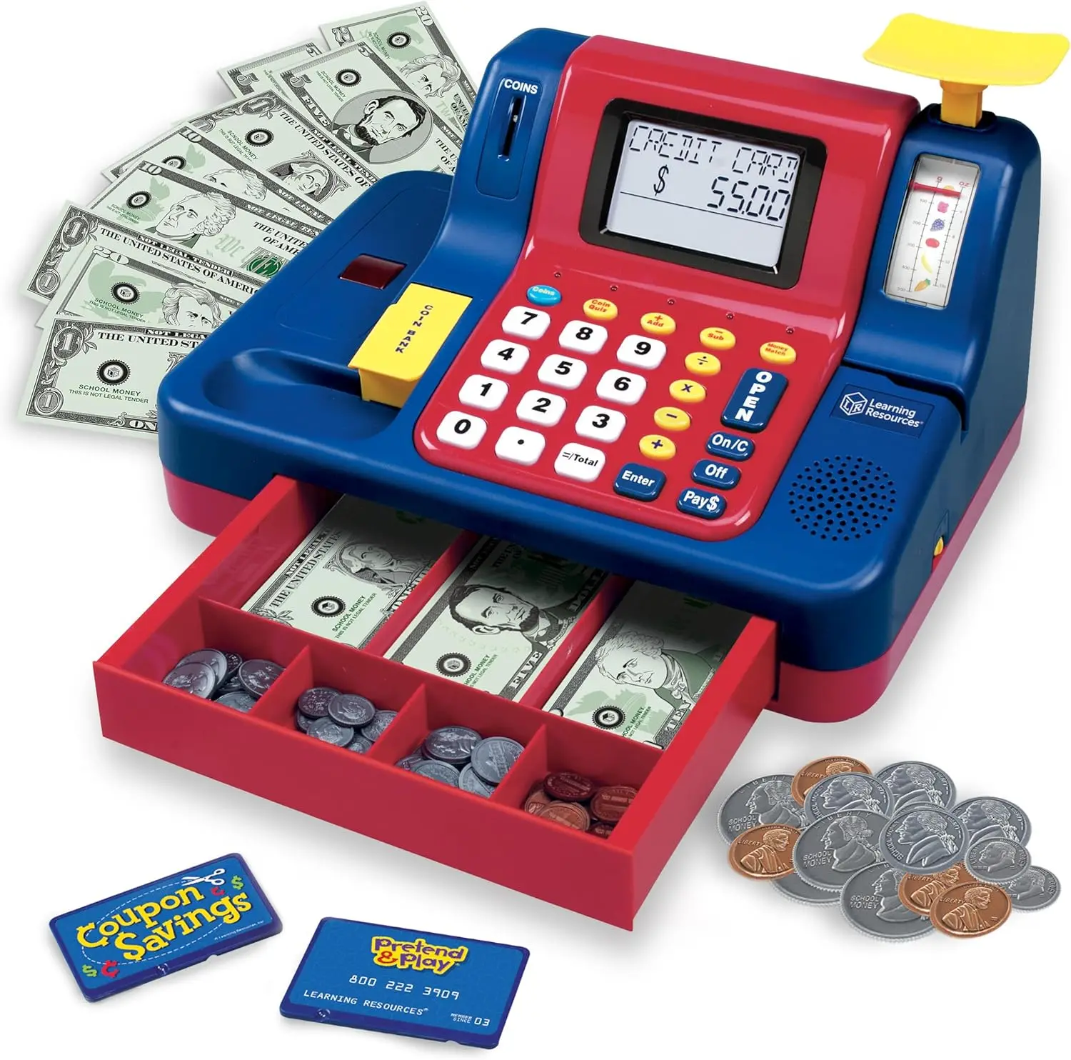 

Educational Cash Register Toy for Kids - Math Games, Grocery Store Playset, Fine Motor Skills Gift