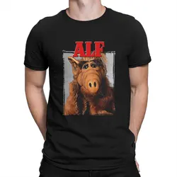 Red Men's T Shirt ALF The Animated Series Novelty Tee Shirt Short Sleeve Round Collar T-Shirt Cotton Birthday Present Clothing