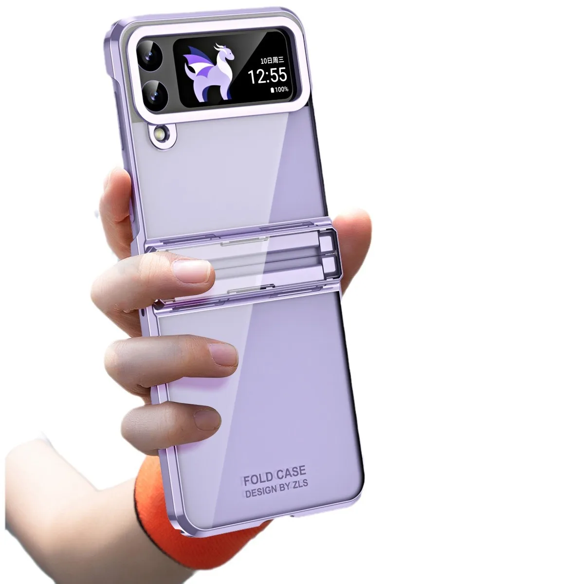 Funda con hebilla electrochapada para Samsung Galaxy Z Flip 5, 4, 3, transparente, a la moda, antigolpes, Flip3, Flip4, Flip5