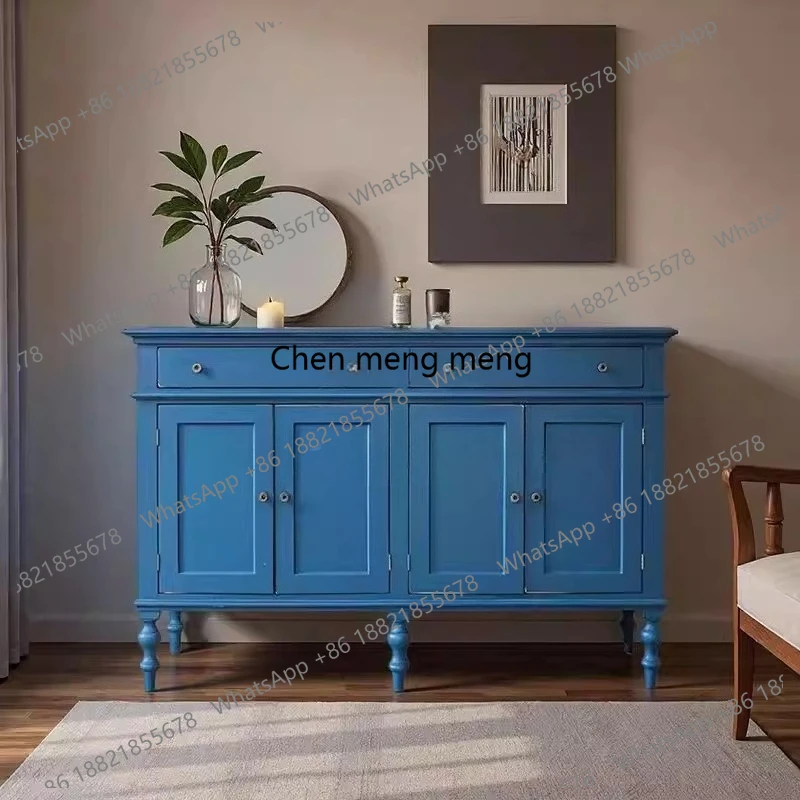 

Американский ретро-шкаф для прихожей/средневековая настенная перегородка синего цвета/шкаф для хранения обуви