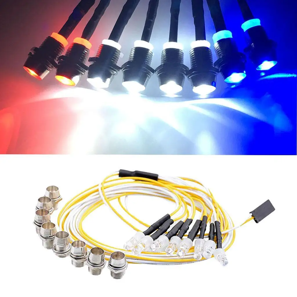 Metal Super Night LED Light Headlamp for 1/5 1/8 1/10 1/12 1/16 RC Model Car