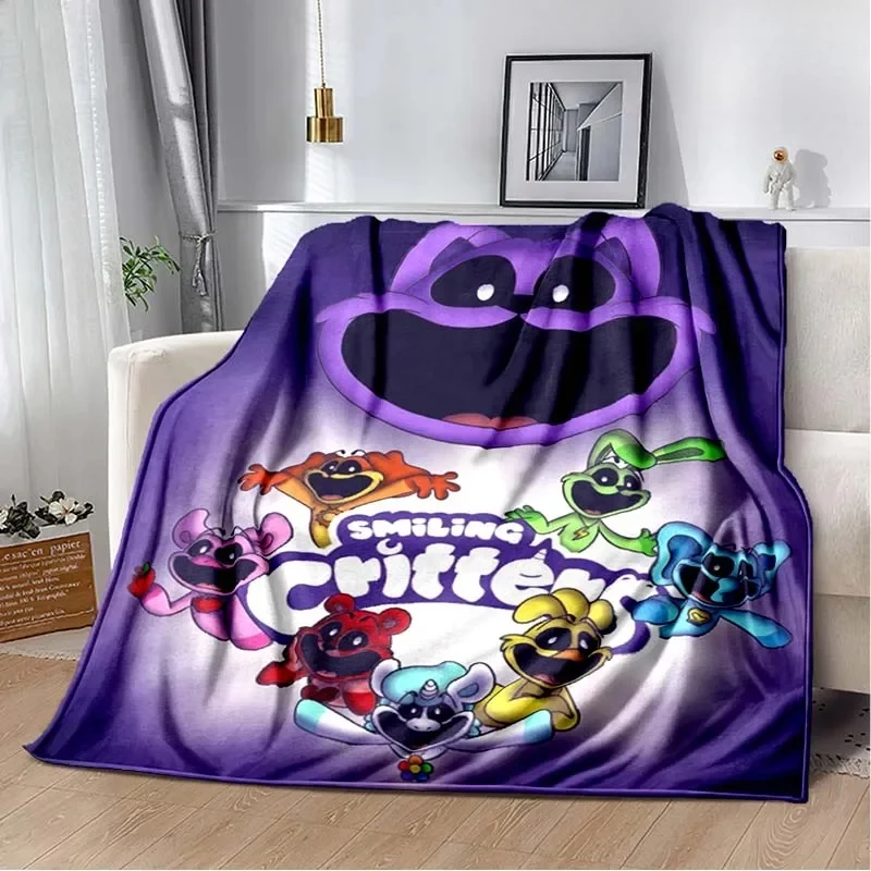 Fashion Art Print Cartoon Anime S-smiling critters Blanket Outdoor Car Travel Portable Camping Warm Cover Blanket Birthday Gift