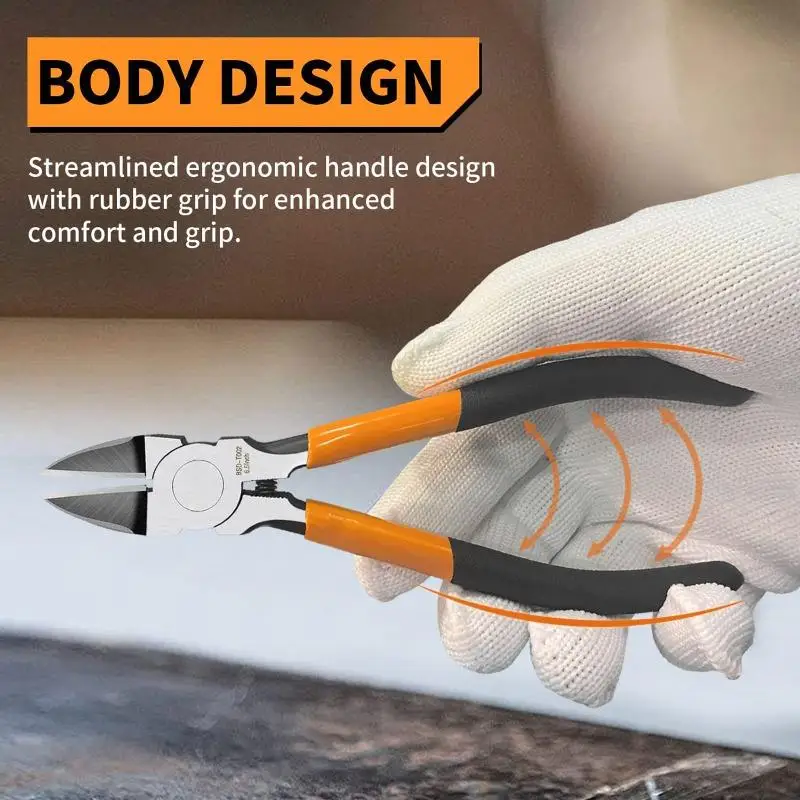 5/6 Inch Blue Orange Flush Cutter Precision Wire Snips for Crafting Electrical Jewelry Making Ultra Sharp Small Wire Clippers