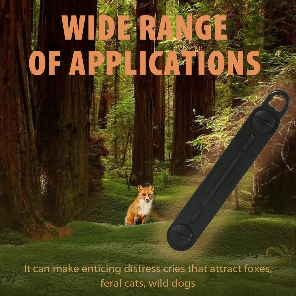 الثعلب الأسود في الهواء الطلق أسفل الناسف ، دعوة المفترس صافرة ، الصيد لامبينج ، استدعاء لعبة الأرنب ، المتصل الحيوان