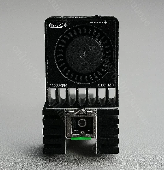 All Aluminum Heat Sink for Optoelectronic Conversion, 11500RPM Speed Adjustable Cooling Fan, Compatible with E, G, PON, ODI, SFP