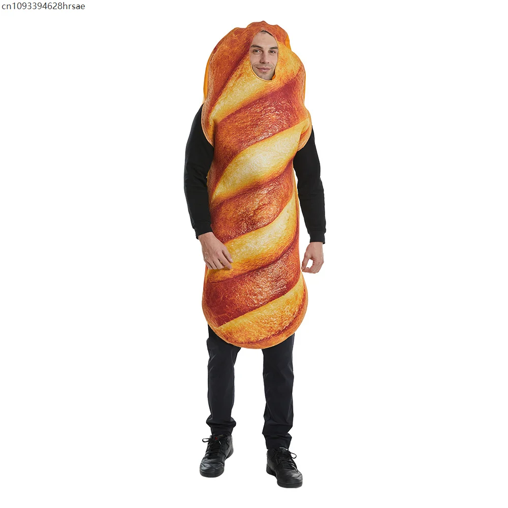 Bread Baguette Cosplay Costume Jumpsuit For Adult Thanksgiving Unisex Food Tunic Hallowee Christmas Carnival Party Fancy Dress