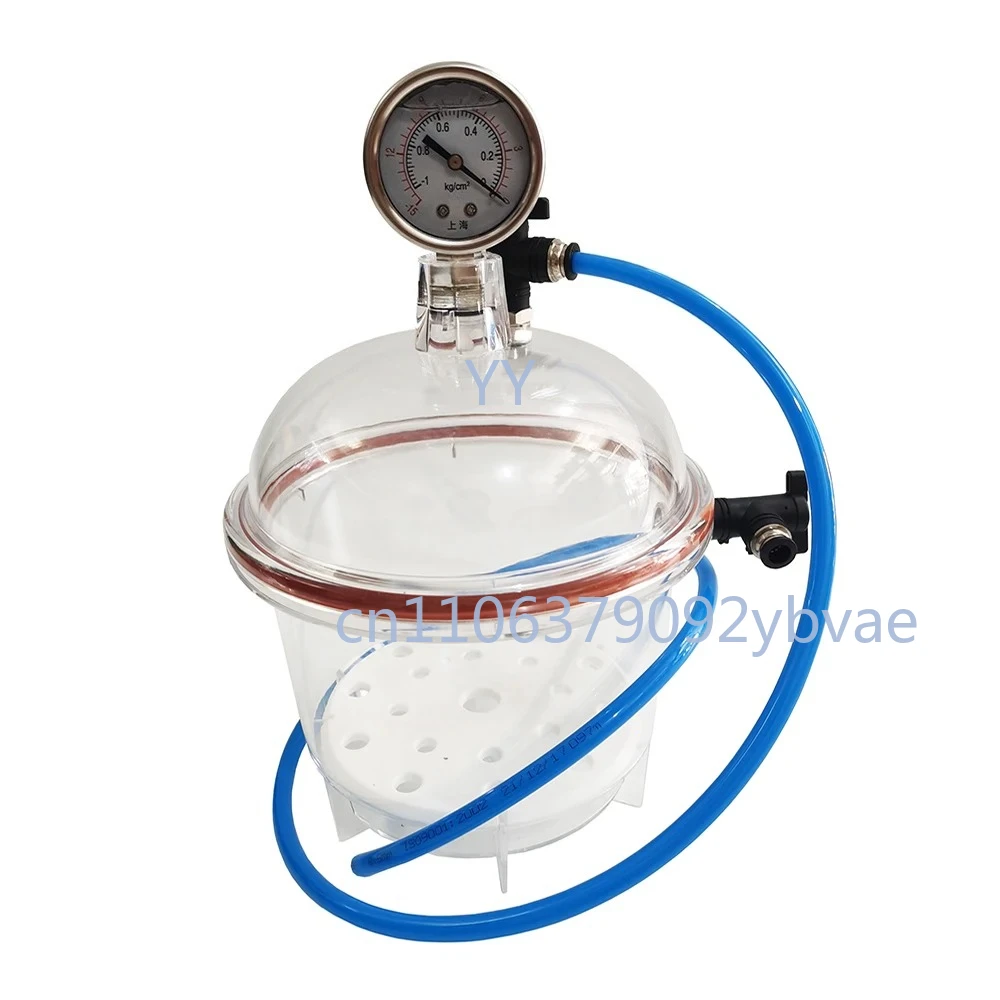 

150MM Polycarbonate Plastic Vacuum Dryer Laboratory Dryer Transparent Vacuum Drying Kettle Double Valve With Pressure Gauge