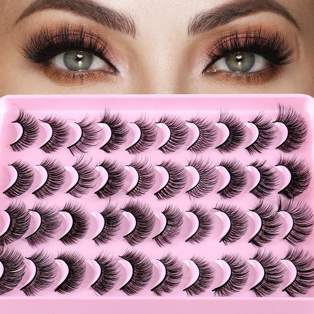 Faux-cils 3D en faux vison, naturels, volume spectaculaire, extension de cils, maquillage, 20 paires